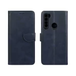 کیف چرمی موبایل مگنتی محافظ لنزدار Xiaomi Redmi Note 8 - سرمه ای
