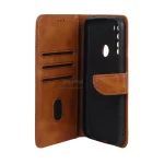 کیف چرمی موبایل مگنتی محافظ لنزدار Xiaomi Redmi Note 8 - عسلی - تصویر 3