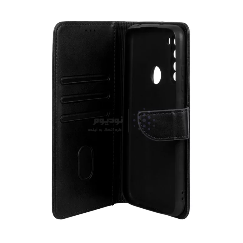 کیف چرمی موبایل مگنتی محافظ لنزدار Xiaomi Redmi Note 8 - مشکی - تصویر 3