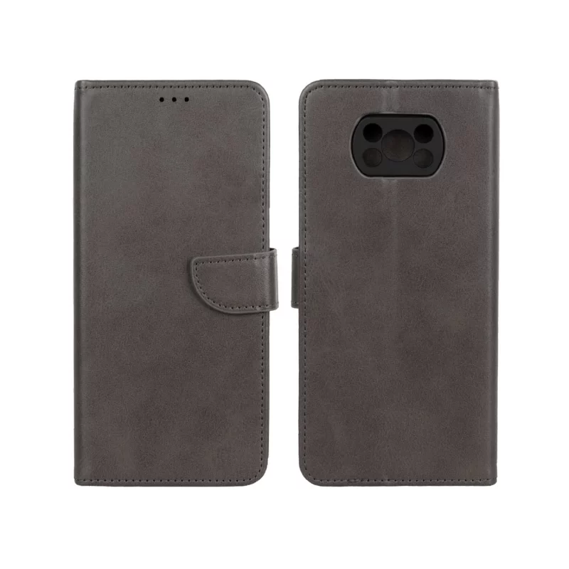 کیف چرمی موبایل مگنتی محافظ لنزدار Xiaomi Poco X3 / Poco X3 Pro / Poco X3 NFC - خاکستری - تصویر 2