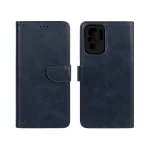 کیف چرمی موبایل مگنتی محافظ لنزدار Xiaomi Redmi Note 10 4G / Redmi Note 10S / Poco M5S - سرمه ای