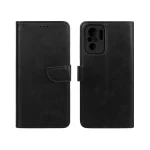 کیف چرمی موبایل مگنتی محافظ لنزدار Xiaomi Redmi Note 10 4G / Redmi Note 10S / Poco M5S - مشکی