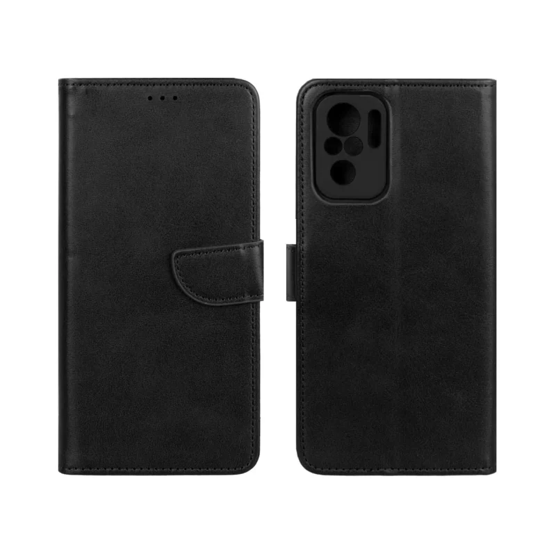 کیف چرمی موبایل مگنتی محافظ لنزدار Xiaomi Redmi Note 10 4G / Redmi Note 10S / Poco M5S - مشکی - تصویر 2