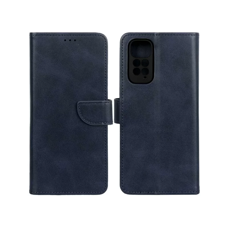 کیف چرمی موبایل مگنتی محافظ لنزدار Xiaomi Redmi Note 11 4G / Redmi Note 11S - سرمه ای - تصویر 2