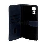 کیف چرمی موبایل مگنتی محافظ لنزدار Xiaomi Redmi Note 11 4G / Redmi Note 11S - سرمه ای - تصویر 3