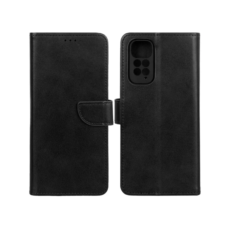 کیف چرمی موبایل مگنتی محافظ لنزدار Xiaomi Redmi Note 11 4G / Redmi Note 11S - مشکی - تصویر 2