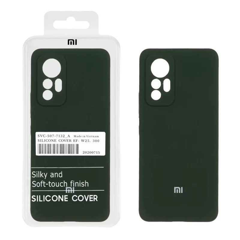 قاب سیلیکونی پاک کنی اورجینال درجه یک Xiaomi Mi 12 Lite - سبز تیره (پک دار) - تصویر 2