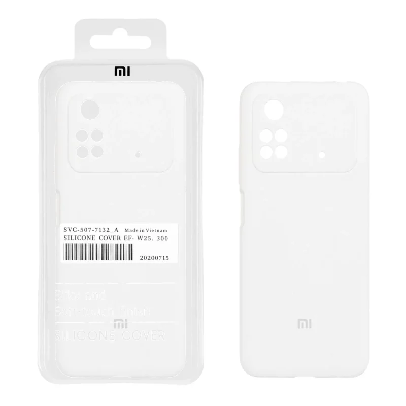 قاب سیلیکونی پاک کنی اورجینال درجه یک Xiaomi Poco M4 Pro 4G - سفید (پک دار) - تصویر 2