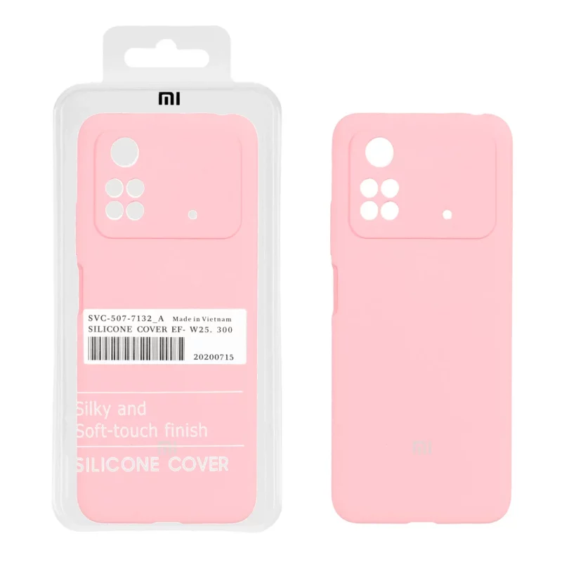قاب سیلیکونی پاک کنی اورجینال درجه یک Xiaomi Poco M4 Pro 4G - صورتی (پک دار) - تصویر 2