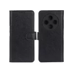 کیف موبایل چرمی مگنتی محافظ لنزدار Xiaomi Redmi 14C / Redmi A4 / Poco C75 - مشکی