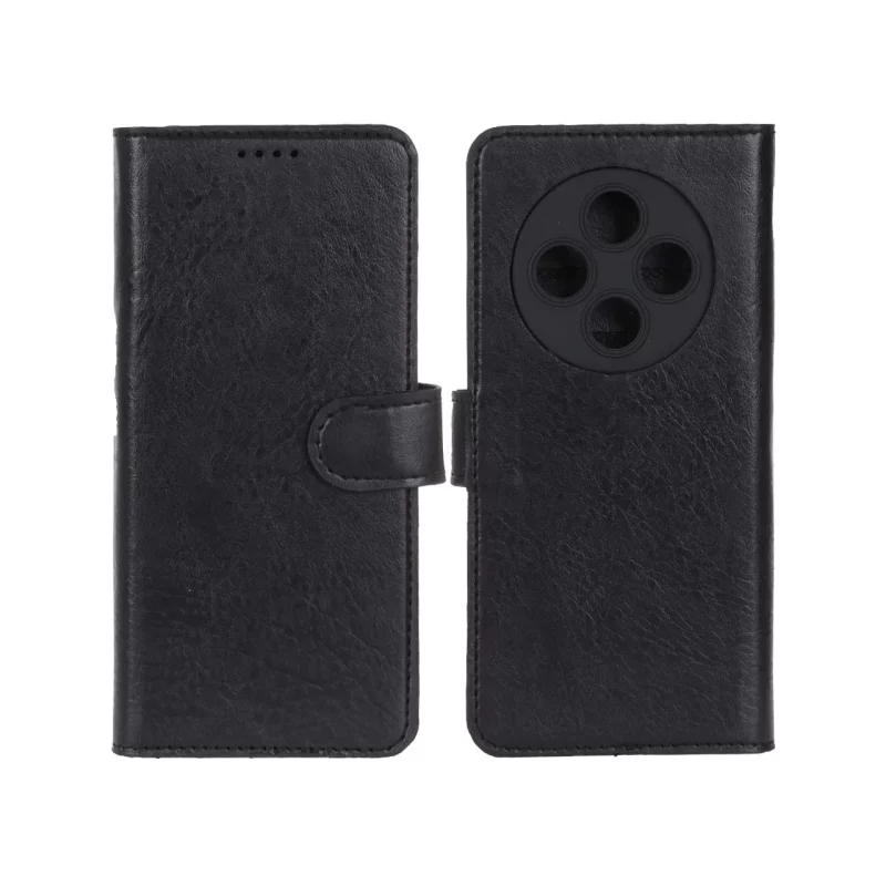 کیف موبایل چرمی مگنتی محافظ لنزدار Xiaomi Redmi 14C / Redmi A4 / Poco C75 - مشکی - تصویر 2