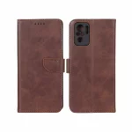 کیف چرمی موبایل مگنتی محافظ لنزدار Xiaomi Redmi Note 10 4G / Redmi Note 10S / Poco M5S - قهوه ای