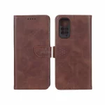 کیف چرمی موبایل مگنتی محافظ لنزدار Xiaomi Redmi Note 11 4G / Redmi Note 11S - قهوه ای - تصویر 3