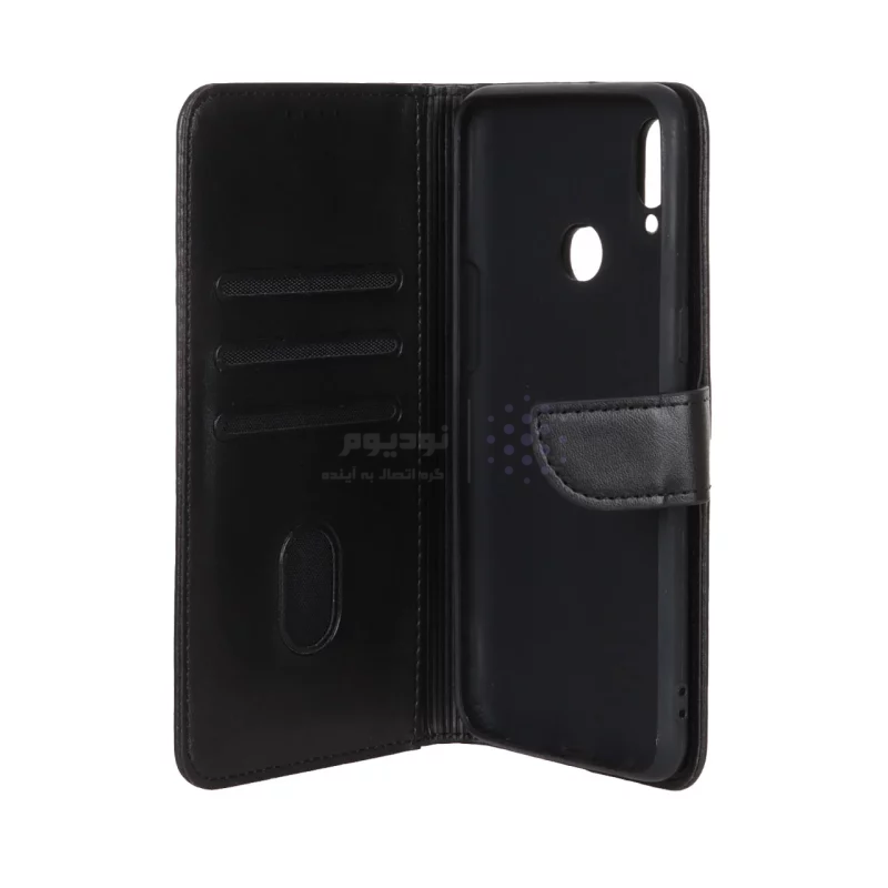 کیف چرمی موبایل مگنتی محافظ لنزدار Xiaomi Redmi Note 13 4G - مشکی - تصویر 3