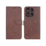 کیف چرمی موبایل مگنتی محافظ لنزدار Xiaomi Redmi Note 13 4G - قهوه ای