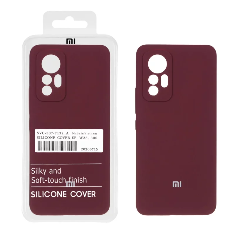 قاب سیلیکونی پاک کنی اورجینال درجه یک Xiaomi Mi 12 Lite - زرشکی (پک دار) - تصویر 2