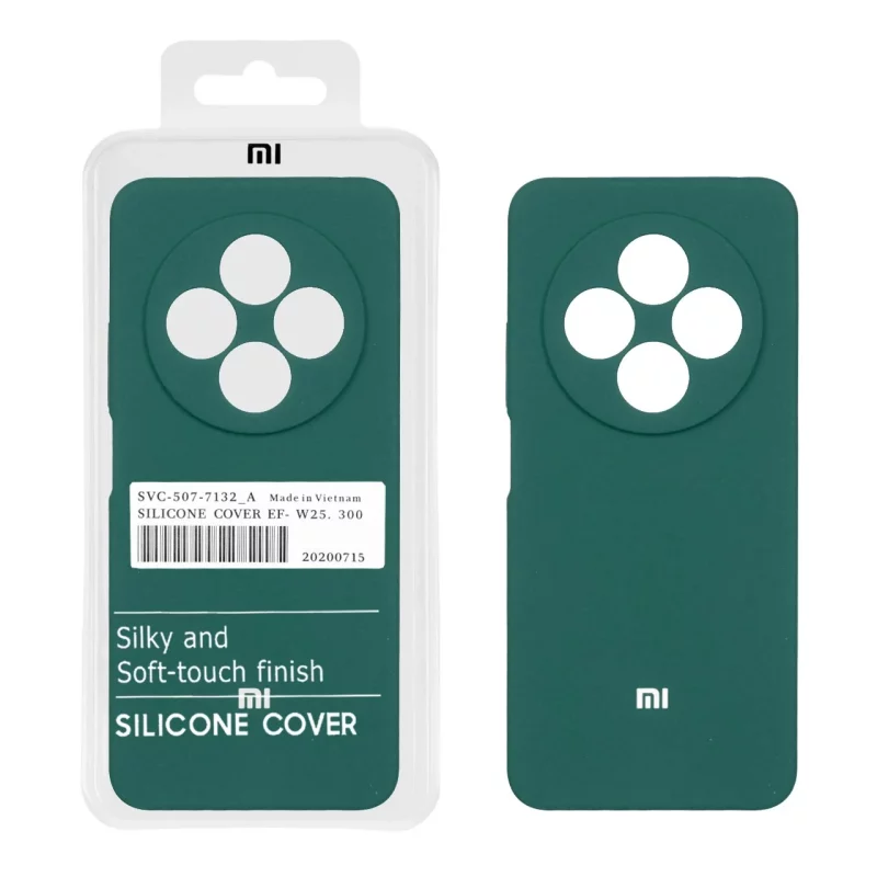 قاب سیلیکونی پاک کنی اورجینال درجه یک Xiaomi Redmi 14C / Redmi A4 / Poco C75 - سبز تیره (پک دار) - تصویر 2