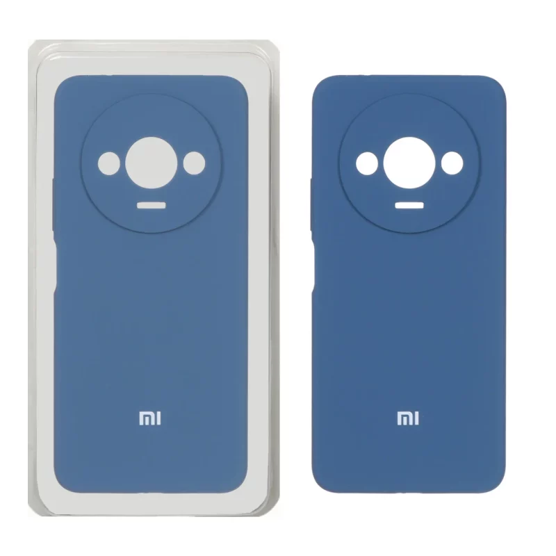 قاب سیلیکونی پاک کنی محافظ لنزدار اورجینال Xiaomi Redmi A3 / A3x / Poco C61 - آبی تیره (پک دار) - تصویر 2