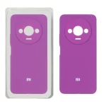 قاب سیلیکونی پاک کنی محافظ لنزدار اورجینال Xiaomi Redmi A3 / A3x / Poco C61 - ارغوانی (پک دار)