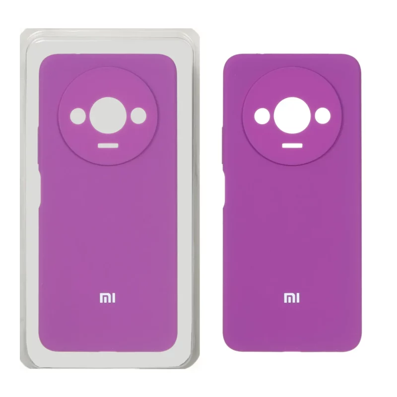 قاب سیلیکونی پاک کنی محافظ لنزدار اورجینال Xiaomi Redmi A3 / A3x / Poco C61 - ارغوانی (پک دار) - تصویر 2
