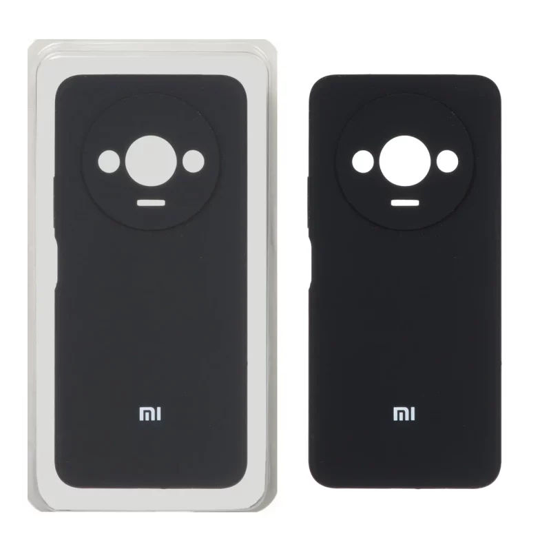 قاب سیلیکونی پاک کنی محافظ لنزدار اورجینال Xiaomi Redmi A3 / A3x / Poco C61 - مشکی (پک دار) - تصویر 2