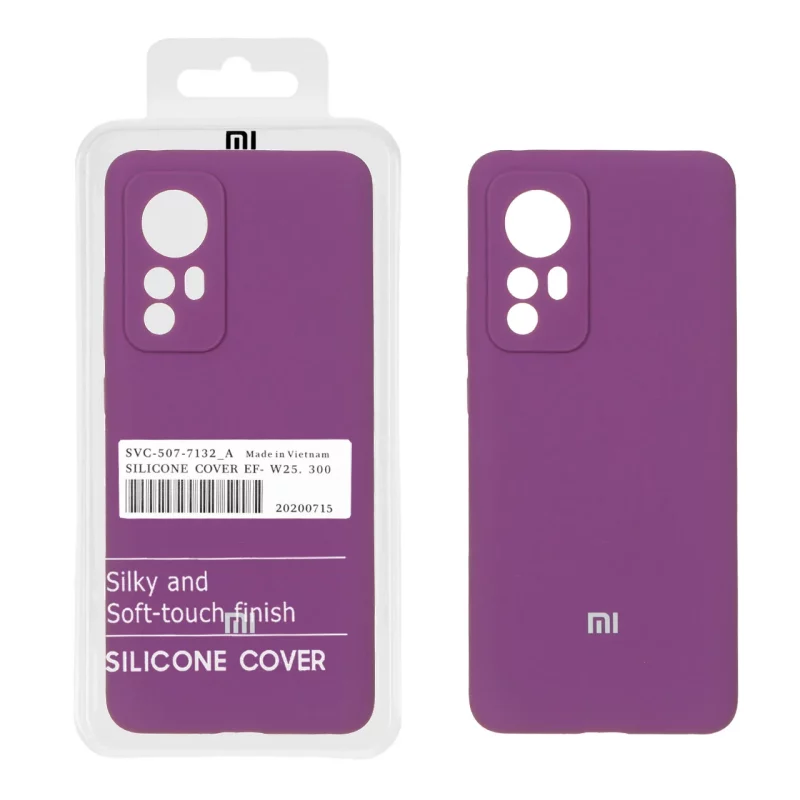 قاب سیلیکونی پاک کنی اورجینال درجه یک Xiaomi Mi 12 / Mi 12X - ارغوانی (پک دار) - تصویر 2