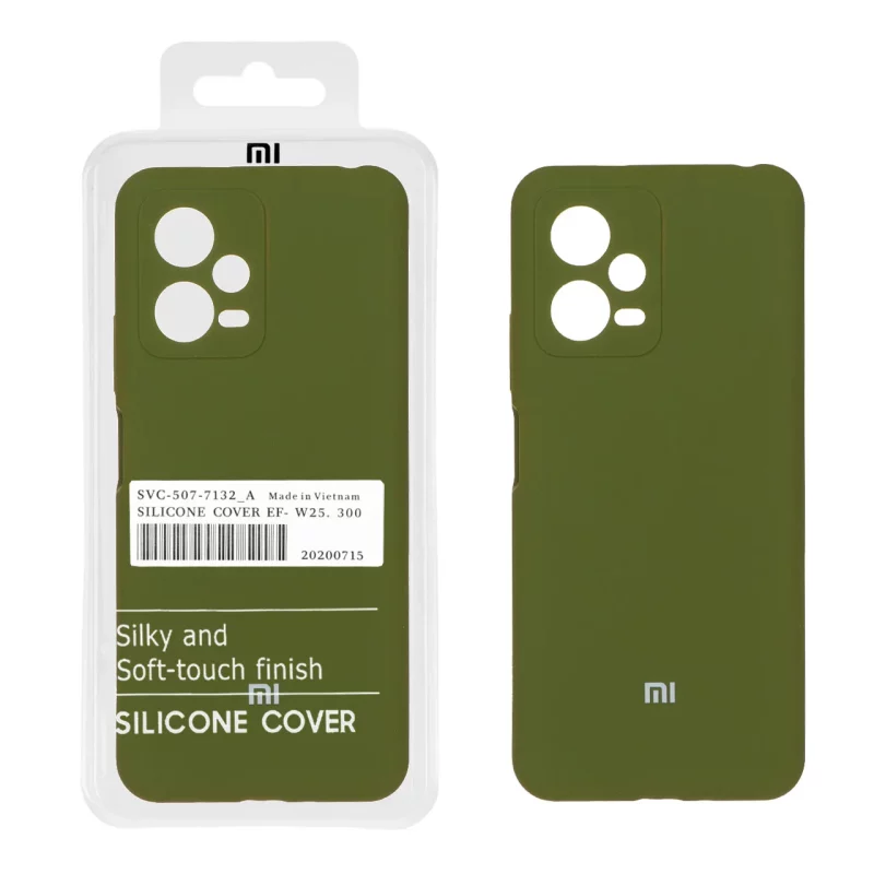 قاب سیلیکونی پاک کنی اورجینال درجه یک Xiaomi Redmi Note 12 5G / Poco X5 5G - سبز زیتونی (پک دار) - تصویر 2