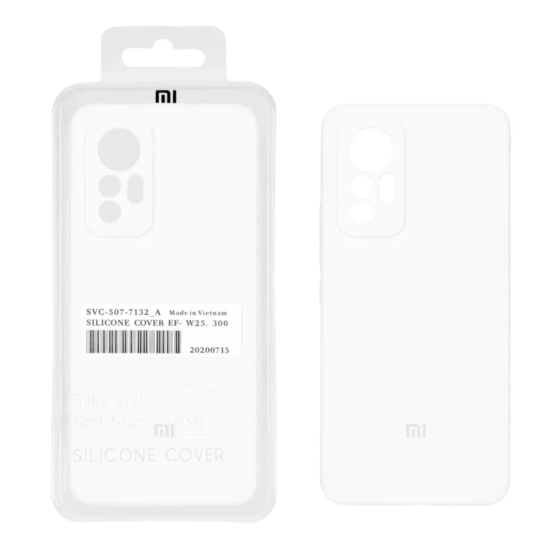 قاب سیلیکونی پاک کنی اورجینال درجه یک Xiaomi Mi 12 Lite - سفید (پک دار) - تصویر 2