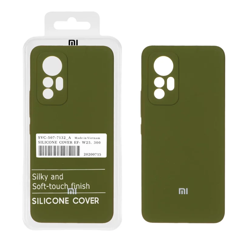 قاب سیلیکونی پاک کنی اورجینال درجه یک Xiaomi Mi 12 Lite - سبز زیتونی (پک دار) - تصویر 2