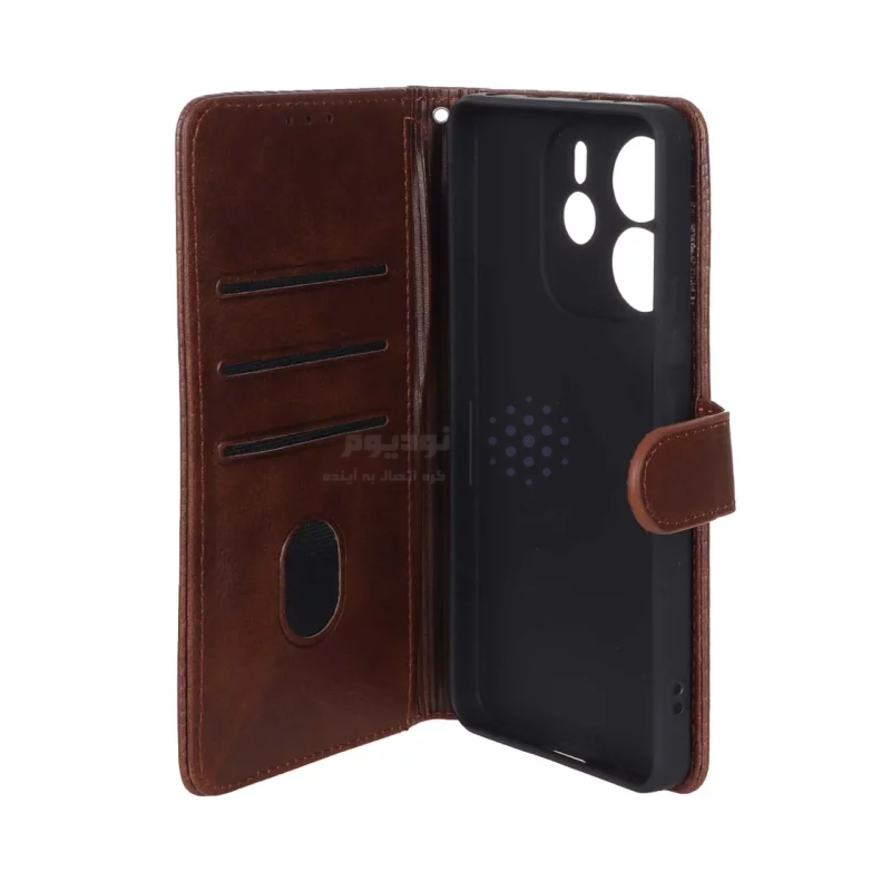 کیف موبایل مگنتی Nillkin مدل Xiaomi Redmi Note 14 4G - قهوه ای - تصویر 3