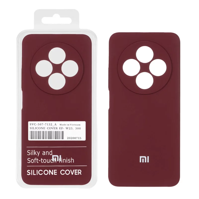 قاب سیلیکونی پاک کنی اورجینال درجه یک Xiaomi Redmi 14C / Redmi A4 / Poco C75 - زرشکی (پک دار) - تصویر 2
