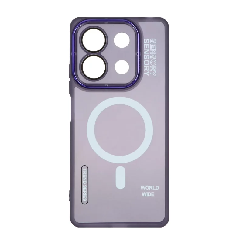 قاب Diamond Space طرح مگ سیف لنز گلس دار Xiaomi Redmi Note 13 Pro 5G / Poco X6 5G - بنفش - MPS - تصویر 2