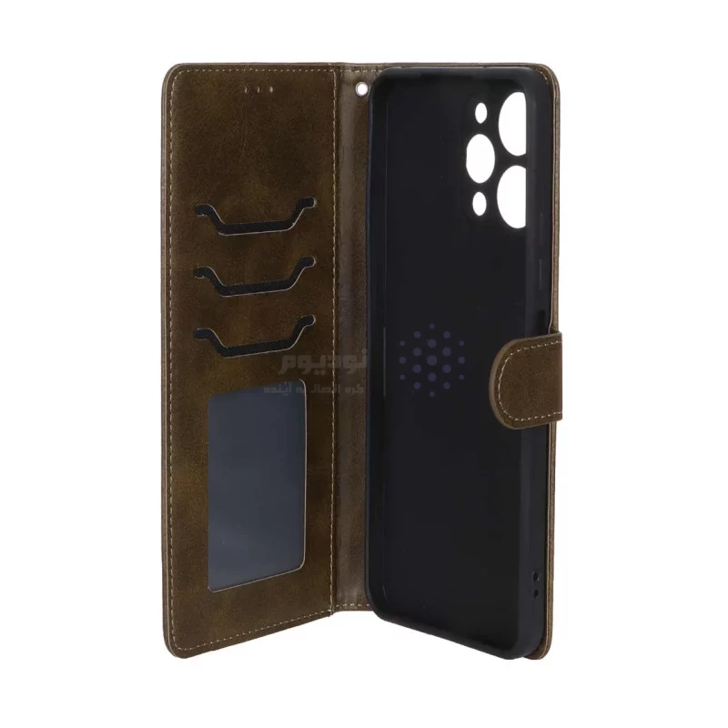 کیف موبایل مگنتی درجه یک MNC مدل Xiaomi Redmi 14C / Redmi A4 / Poco C75 - سبز زیتونی - تصویر 3
