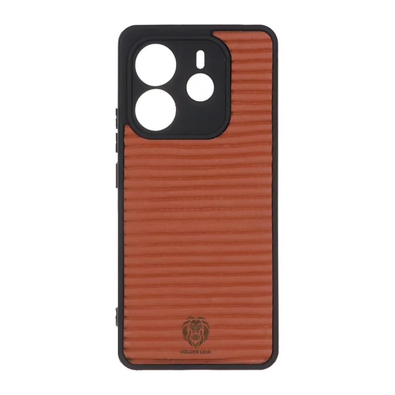قاب Golden Lion شیاردار Xiaomi Redmi Note 14 4G - قهوه ای - تصویر 2