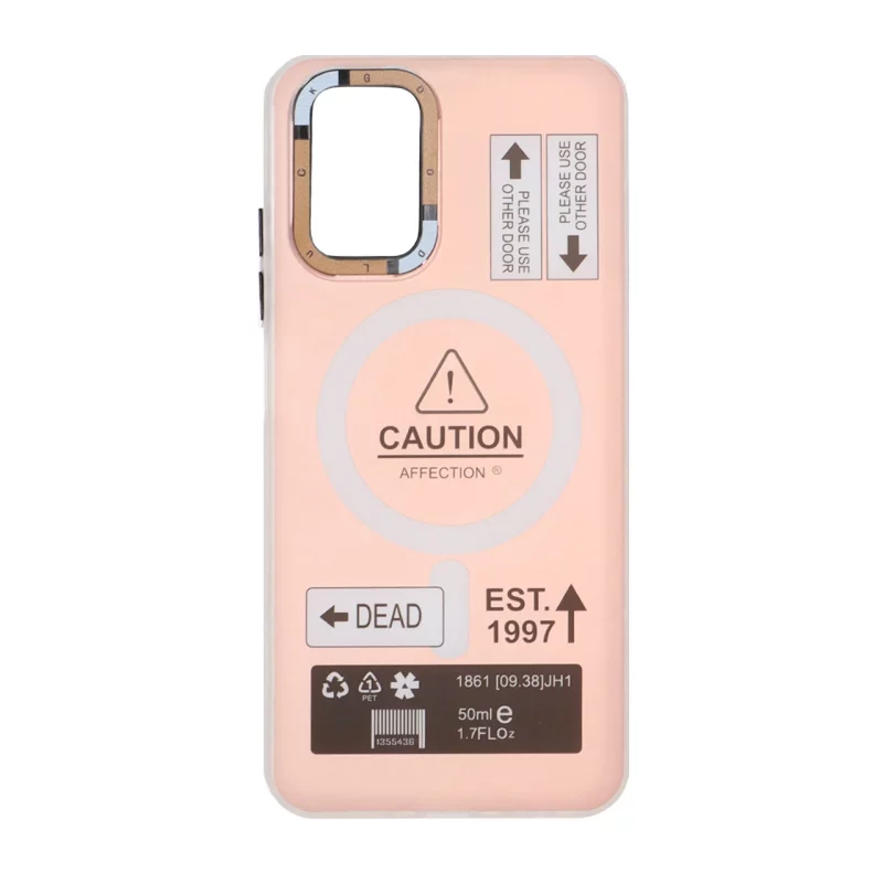 قاب Caution دور مات طرح مگ سیف Xiaomi Redmi Note 10 4G / Redmi Note 10S / Poco M5S - صورتی - تصویر 2