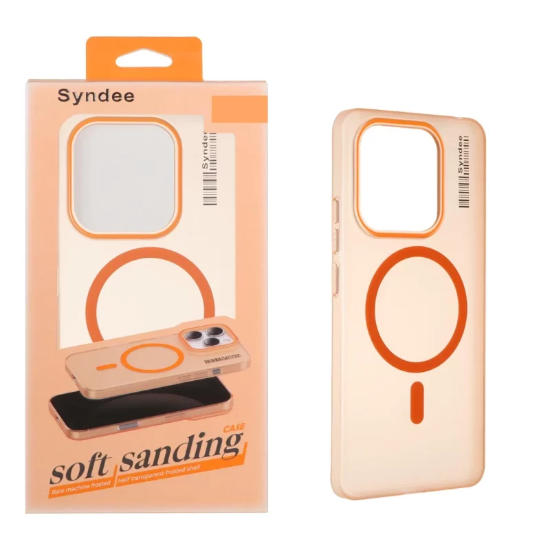قاب اورجینال Syndee پشت مات MagSafe مدل Xiaomi Redmi Note 14 4G - نارنجی (پک دار) - تصویر 2