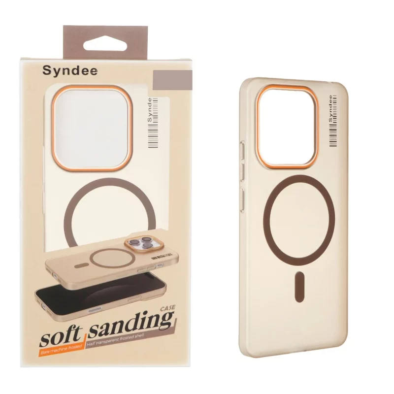 قاب اورجینال Syndee پشت مات MagSafe مدل Xiaomi Redmi Note 14 4G - قهوه ای (پک دار) - تصویر 2