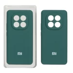 قاب سیلیکونی پاک کنی محافظ لنزدار اورجینال Xiaomi Redmi Note 14 Pro Plus 5G - سبز تیره (پک اصلی)