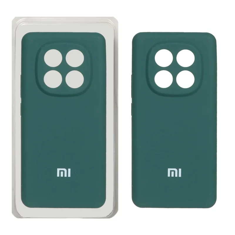 قاب سیلیکونی پاک کنی محافظ لنزدار اورجینال Xiaomi Redmi Note 14 Pro Plus 5G - سبز تیره (پک اصلی) - تصویر 2