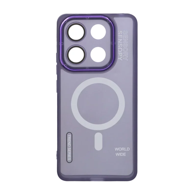 قاب Diamond Space طرح مگ سیف لنز گلس دار Xiaomi Redmi Note 13 4G - بنفش - MPS - تصویر 2