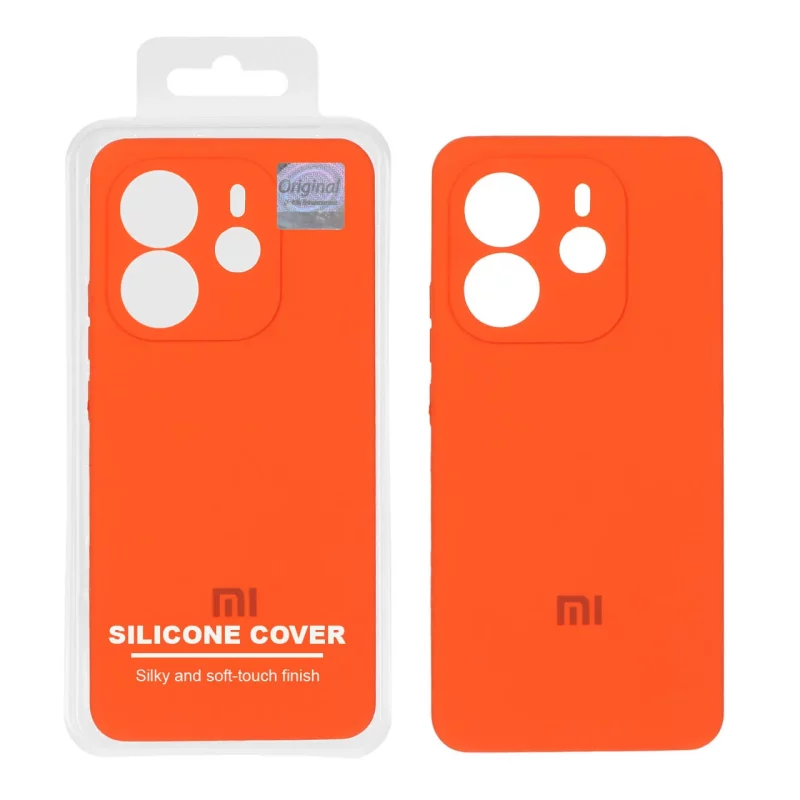 قاب سیلیکونی پاک کنی اورجینال Master Quality مدل Xiaomi Redmi Note 14 4G - نارنجی (پک دار) - تصویر 2