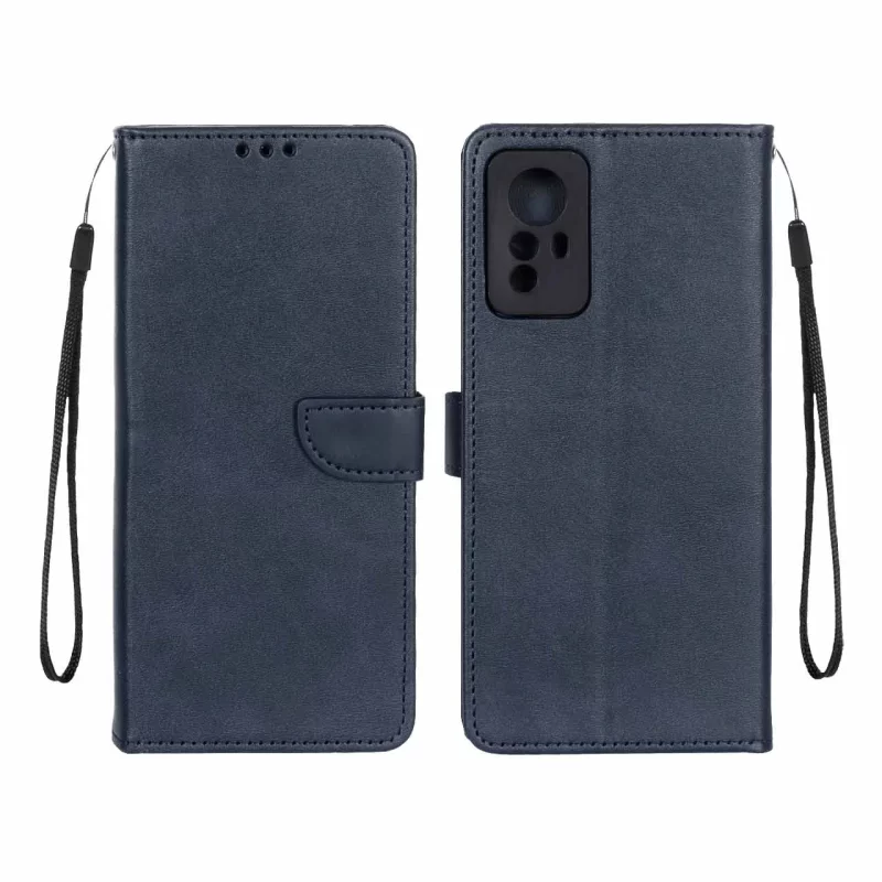 کیف چرمی موبایل مگنتی محافظ لنزدار Xiaomi Redmi Note 12S - سرمه ای - تصویر 2
