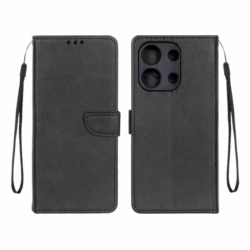 کیف چرمی موبایل مگنتی محافظ لنزدار Xiaomi Redmi Note 13 4G - مشکی - تصویر 2