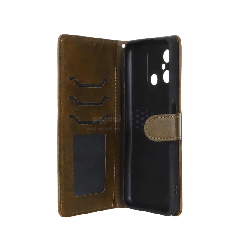 کیف موبایل مگنتی درجه یک MNC مدل Xiaomi Redmi 12C / Redmi 11A / Poco C55 - سبز زیتونی - تصویر 3