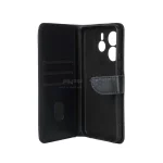 کیف چرمی موبایل مگنتی محافظ لنزدار Xiaomi Redmi Note 14 4G - مشکی - تصویر 3