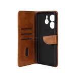 کیف چرمی موبایل مگنتی محافظ لنزدار Xiaomi Redmi Note 14 4G - عسلی - تصویر 3
