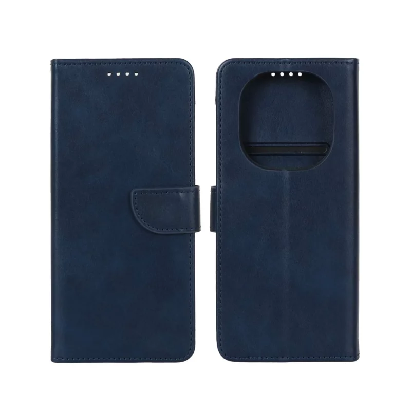 کیف چرمی موبایل مگنتی Xiaomi Redmi Note 14 Pro 4G - سرمه ای - تصویر 2