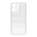 قاب پافر شفاف دور متال Xiaomi Redmi 13C / Poco C65 - نقره ای