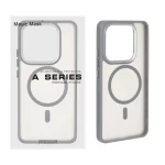 قاب اورجینال مات لنز کربن Magsafe مدل Xiaomi Redmi Note 14 4G - خاکستری (پک دار)