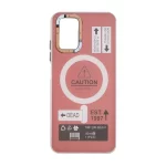 قاب Caution دور مات طرح مگ سیف Xiaomi Redmi Note 10 4G / Redmi Note 10S / Poco M5S - زرشکی